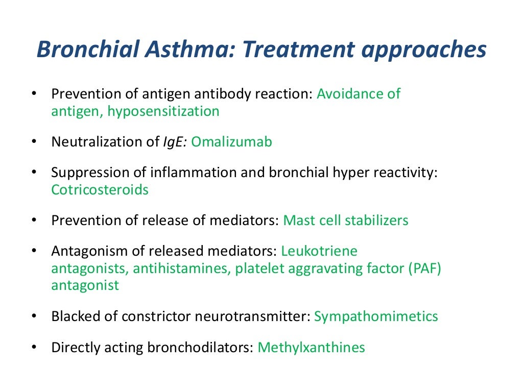 Drugs used in bronchial asthma
