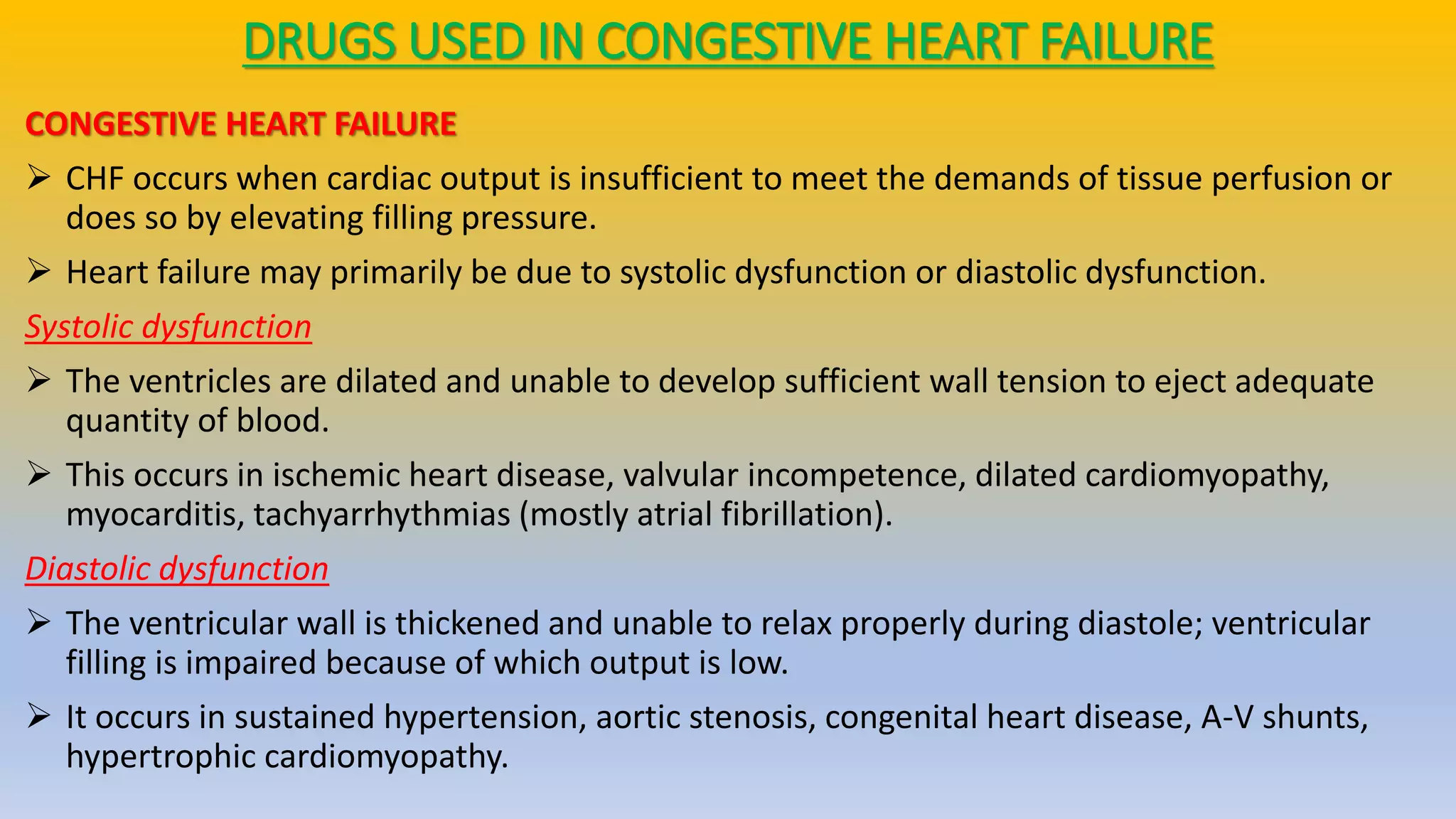 Drugs used in congestive heart failure-1 | PPTX
