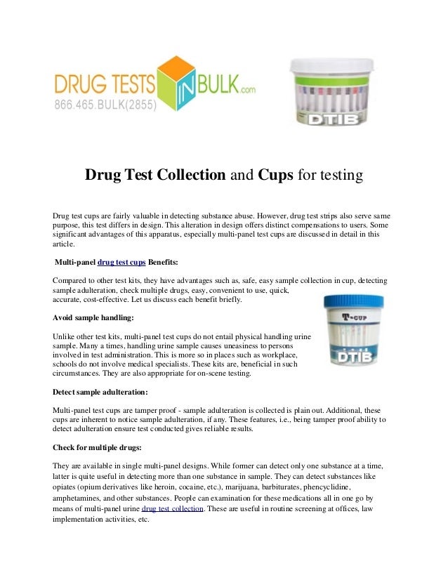 Drug Test Collection and Cups for Testing