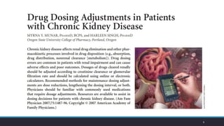 Dose Adjustment in Acute Renal Failure and Chronic Kidney Disease. | PDF