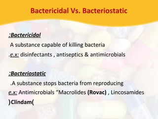 Bactericidal Examples Dental Pharmacology | PPT