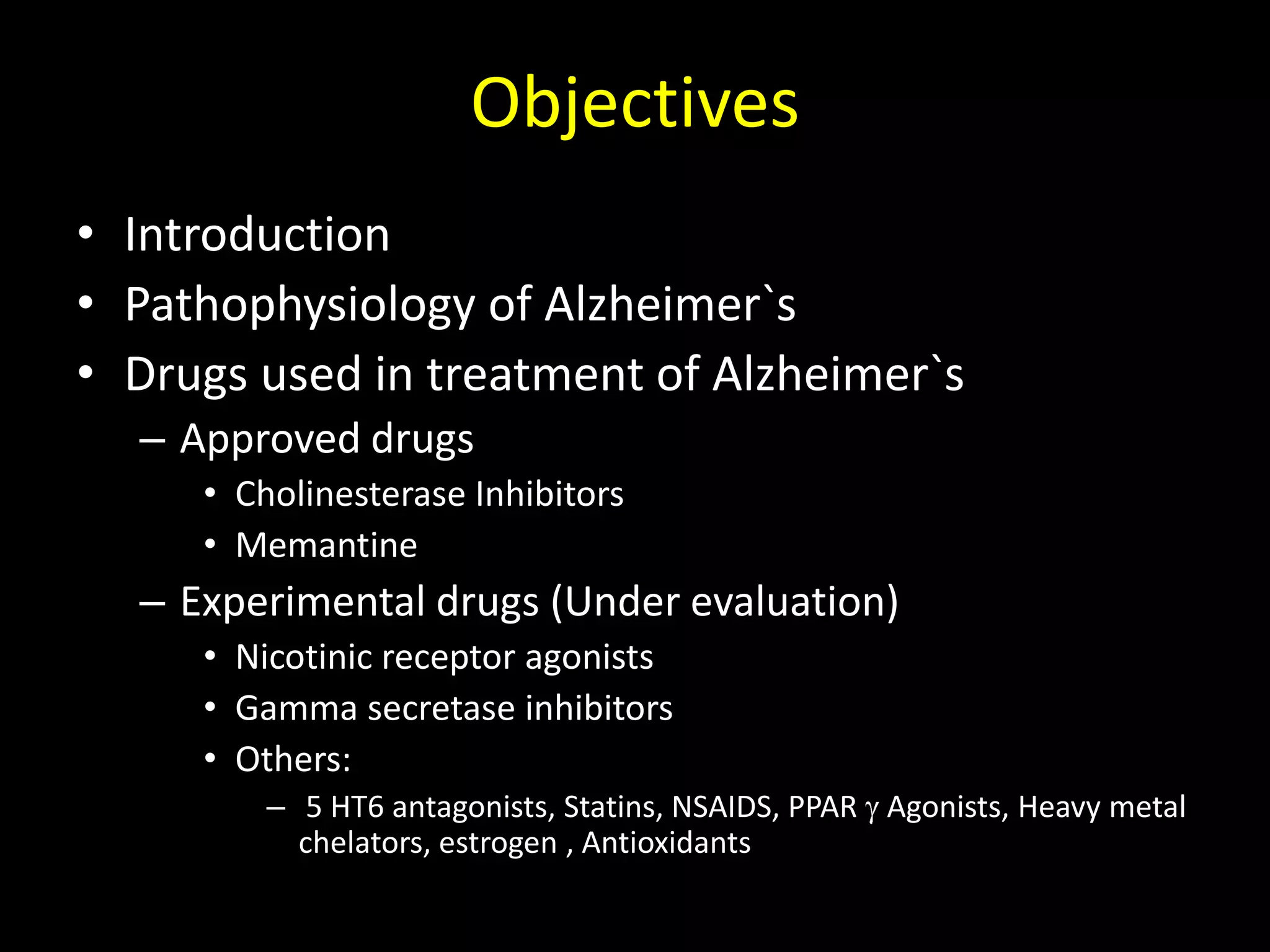 Drug treatment of alzheimers disease | PPTX
