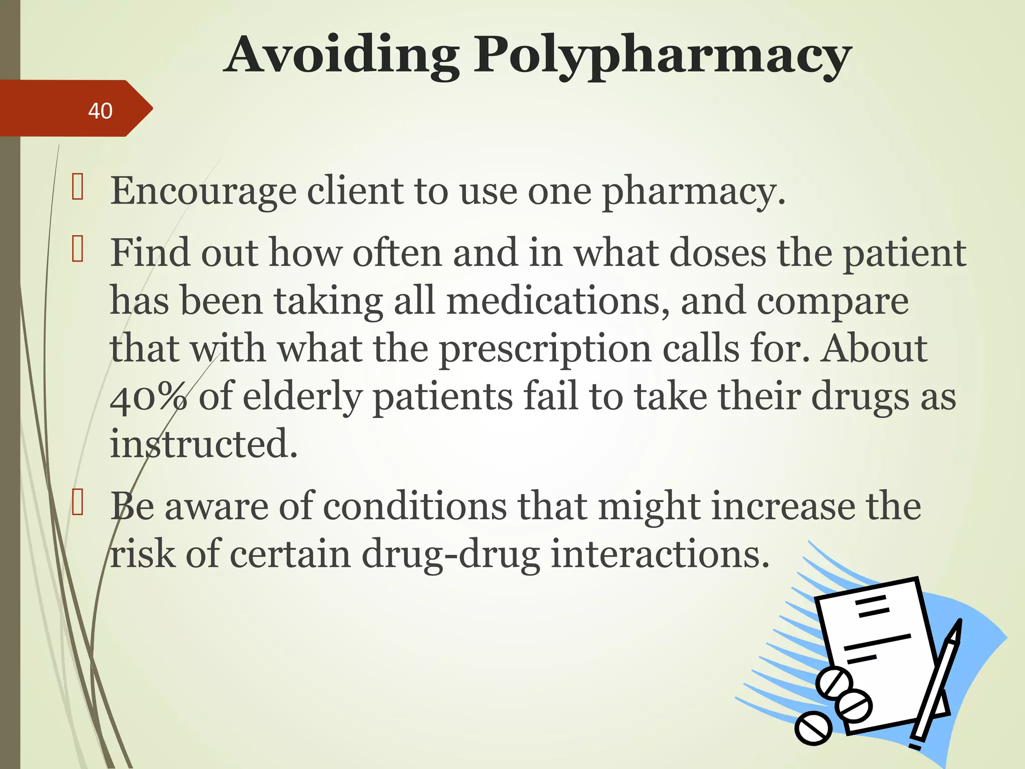 Drug use in elderly and techniques to avoid polypharmacy | PPT