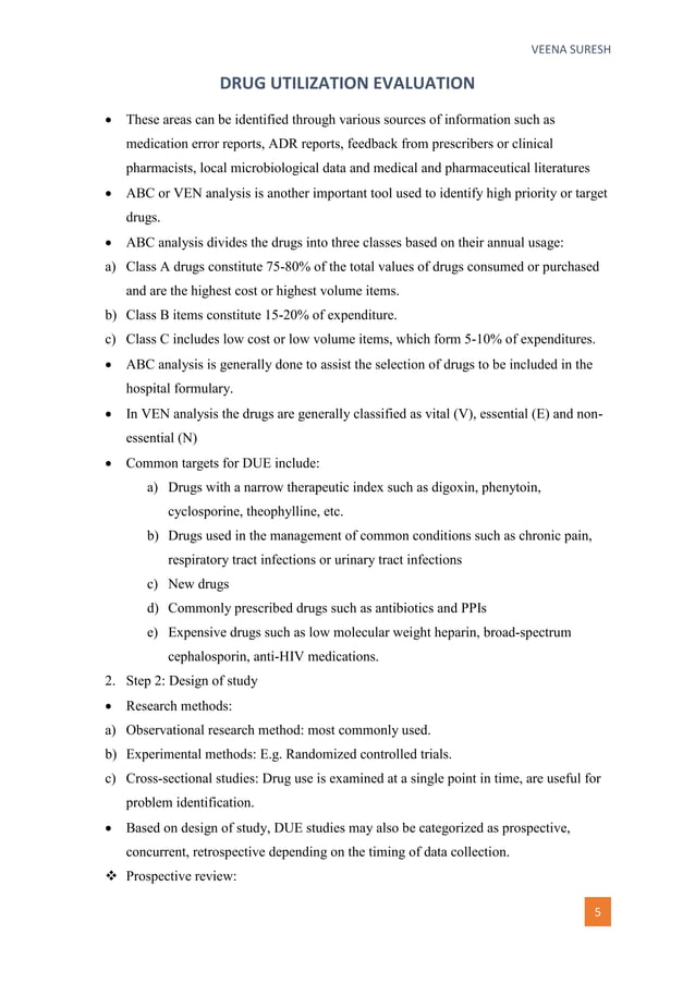 Drug utilization evaluation