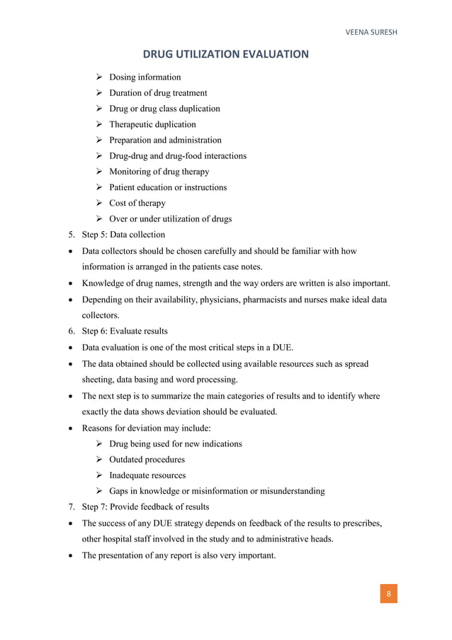 Drug utilization evaluation