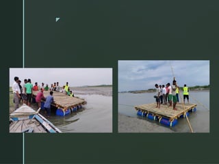Drum Bamboo Raft, its use in flood time as a improvised floating device ...