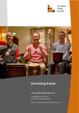 Drumming Events


www.creativeteamevents.com

Call 0845 260 3130 (UK)
Call 1-888-704-5569 (USA)

Email: info@creativeteamevents.com
 