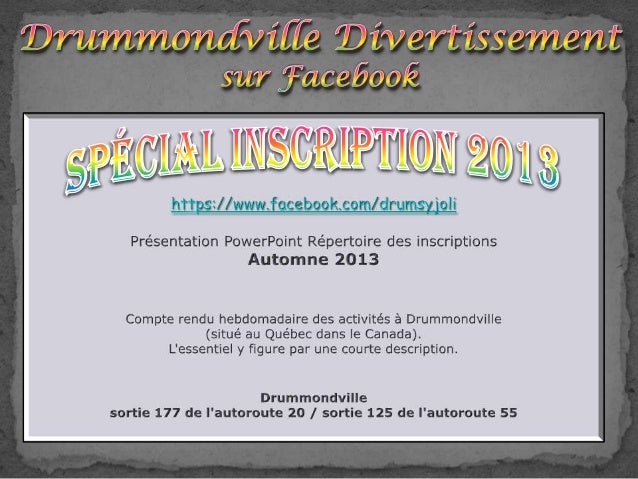 Drummondville Divertissement 2013 Inscriptions Automne