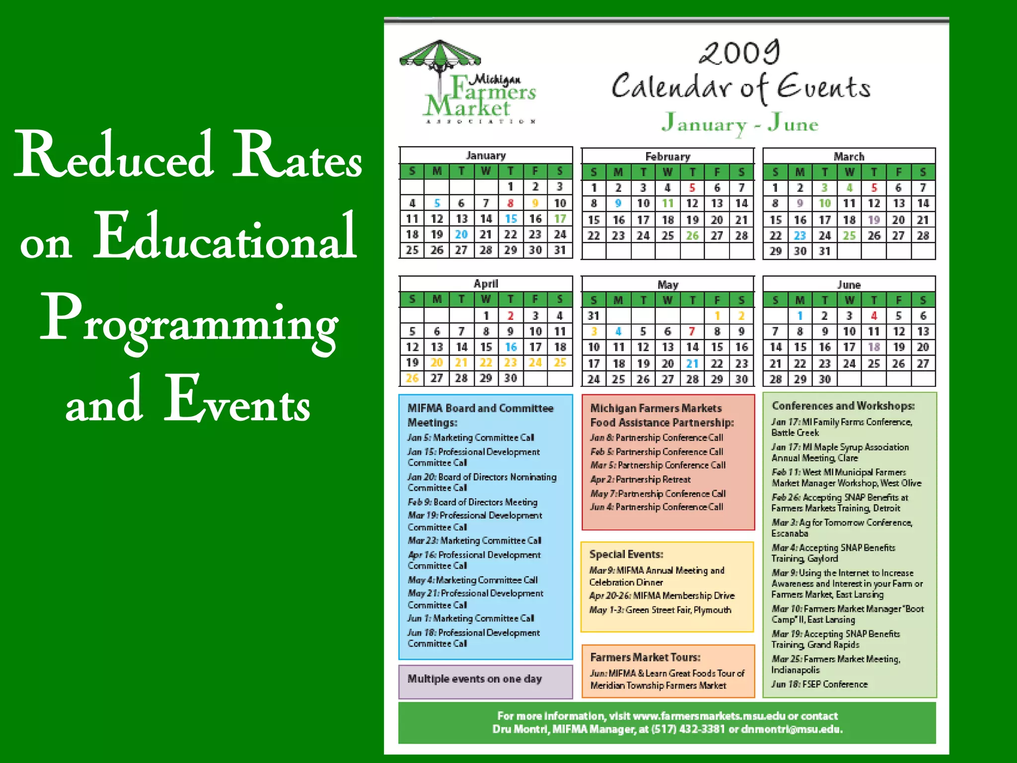 Reduced Rates
on Educational
 Programming
  and Events
 
