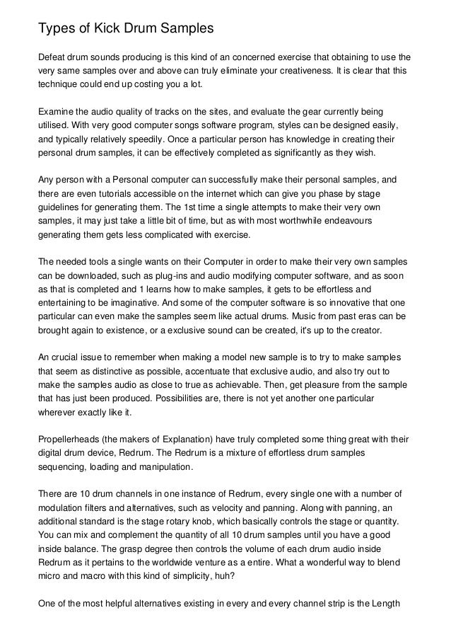 Types of Kick Drum Samples