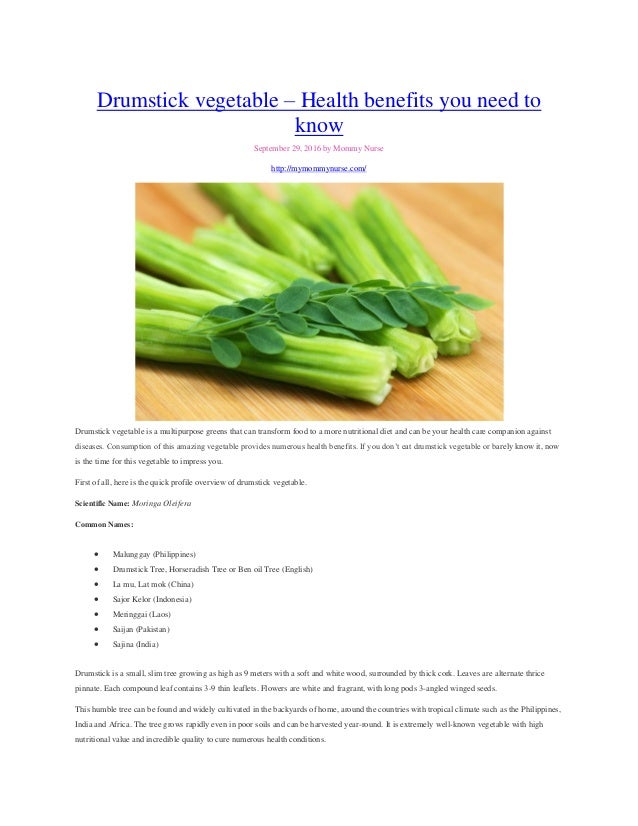Drumstick vegetable Health benefits you need to know