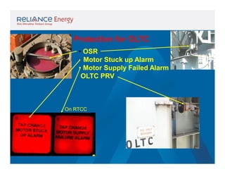Protection for OLTC
• OSR
• Motor Stuck up Alarm
• Motor Supply Failed Alarm
OLTC PRV

On RTCC

 