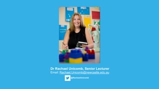@RachaelUnicomb
Dr Rachael Unicomb, Senior Lecturer
Email: Rachael.Unicomb@newcastle.edu.au
 