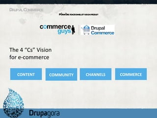 Drupal Commerce Périmètre fonctionnel et vision produit CONTENT COMMUNITY CHANNELS COMMERCE The 4  “ Cs ”  Vision  for e-c...