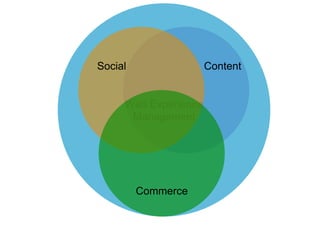 Social                Content


     Web Experience
      Management




         Commerce
 
