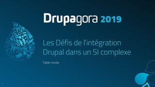 Les Défis de l’intégration
Drupal dans un SI complexe
Table ronde
2019
1
 