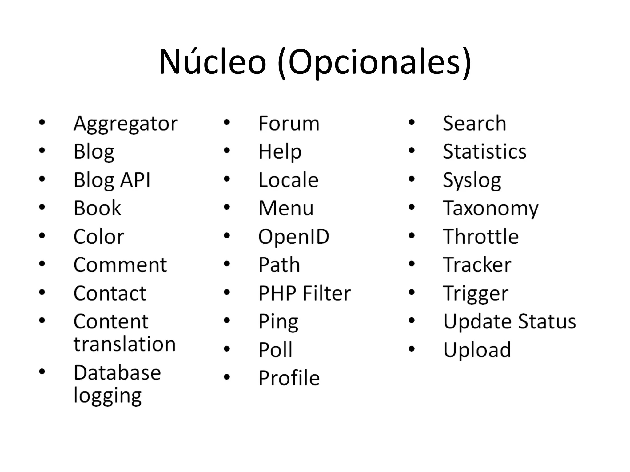 Núcleo (Opcionales) 