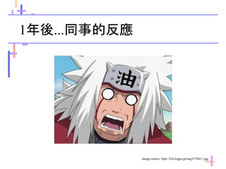 1年後...同事的反應
Image source: http://2ch.logpo.jp/img2178611.jpg
 