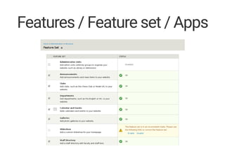 Features / Feature set / Apps
 