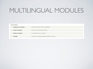 MULTILINGUAL MODULES
 