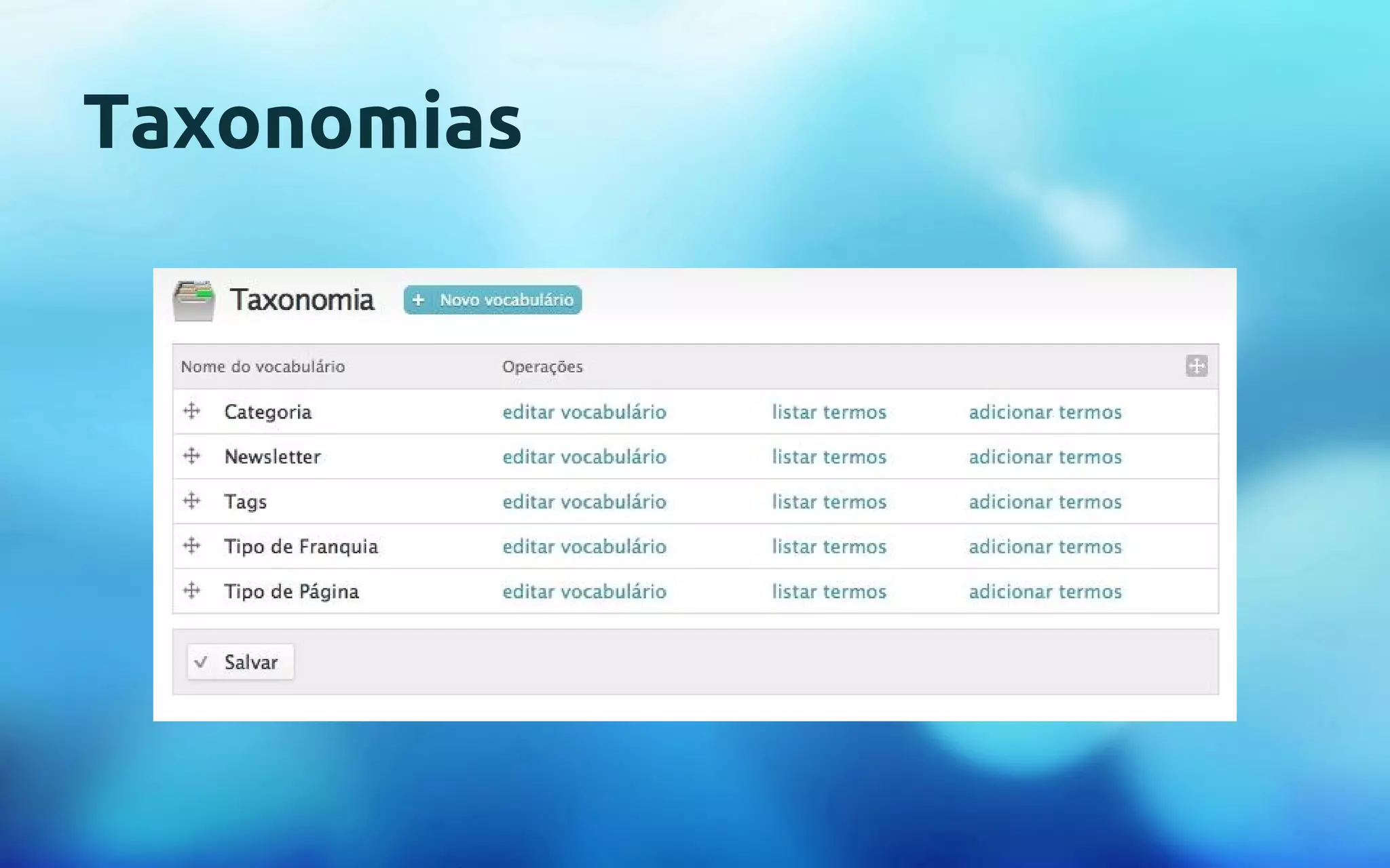 Taxonomias 
 