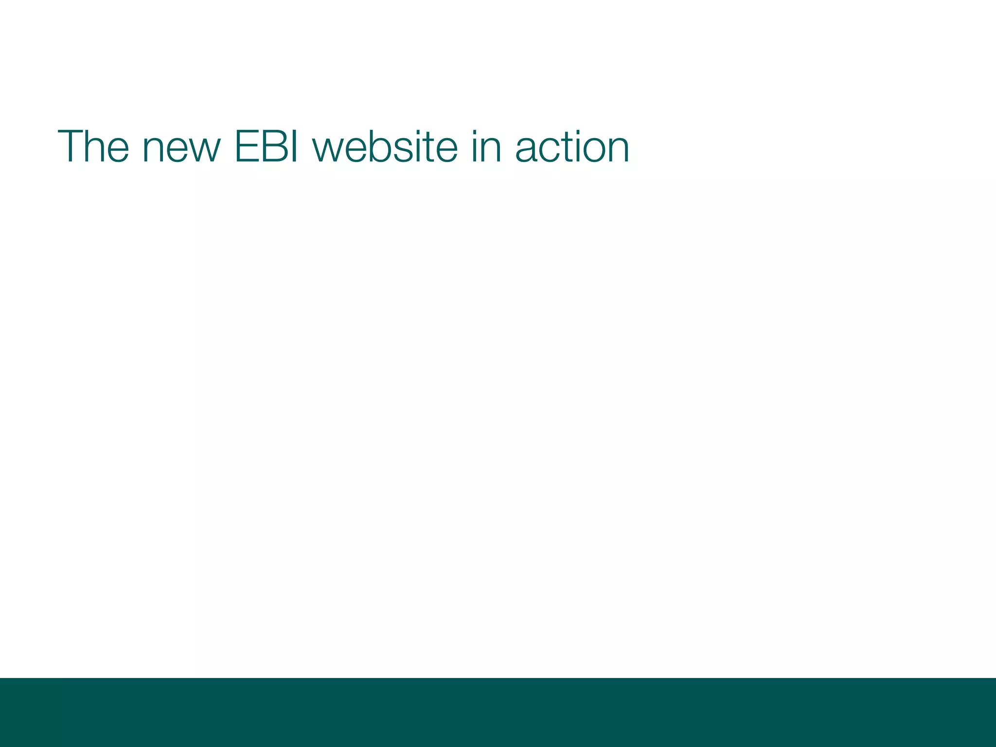 The new EBI website in action
 