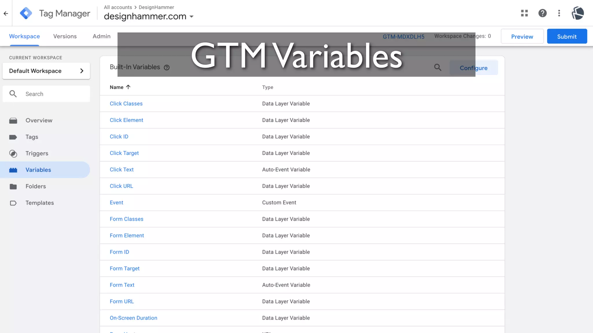29
GTMVariables
 