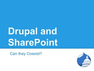 Drupal and
SharePoint
Can they Coexist?
 