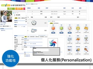 強化
功能性   個人化服務(Personalization)
 