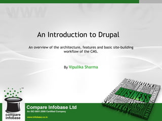 An Introduction to Drupal An overview of the architecture, features and basic site-building workflow of the CMS. By  Vipulika Sharma 