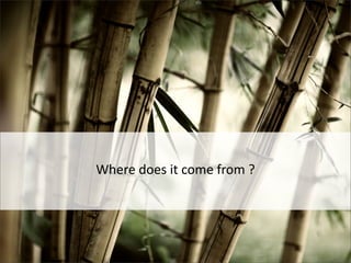 Where	
  does	
  it	
  come	
  from	
  ?
 