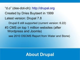 Drupal directory structure and settings 