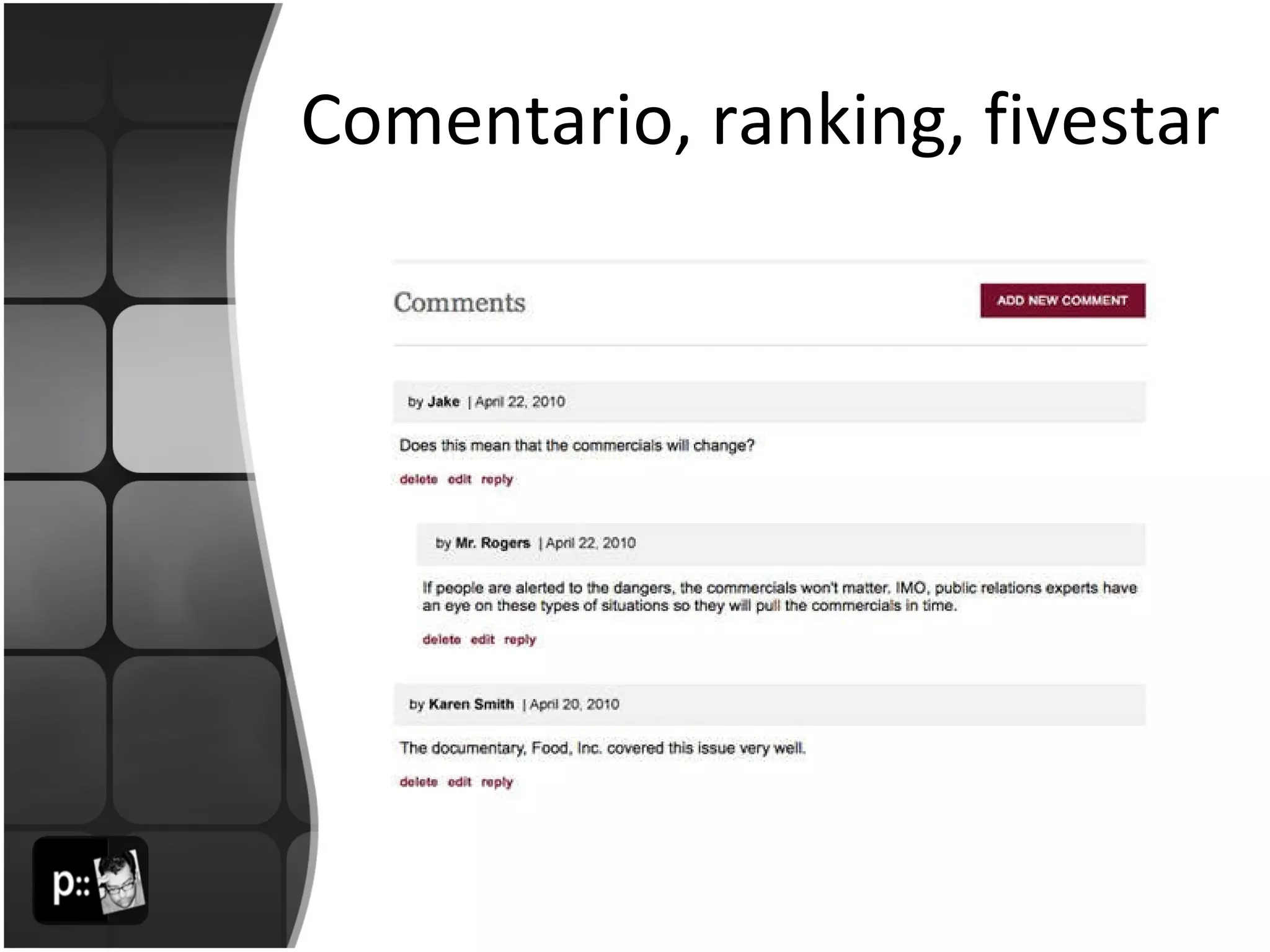 Comentario, ranking, fivestar 