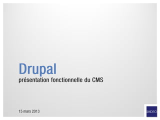 Drupal présentation fonctionnelle