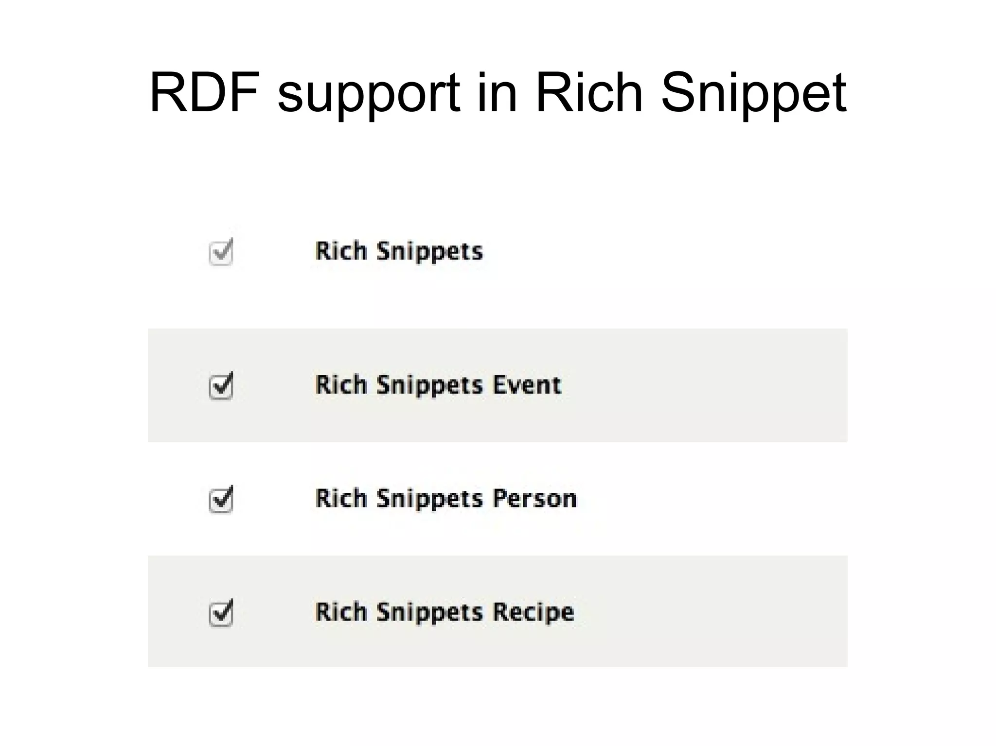 RDF support in Rich Snippet

 