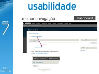 usabilidade
melhor navegação   Dashboard
 