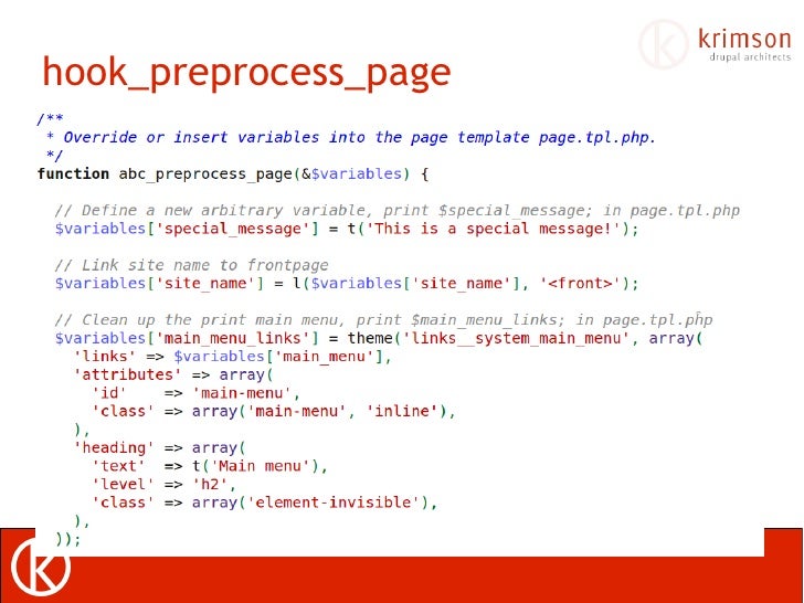 drupal hook preprocess template Implement preprocess function for particular view in templatephp of your theme in this preprocess function you can alter that specific view. drupal hook preprocess template Implement preprocess function for particular view in templatephp of your theme in this preprocess function you can alter that specific view.