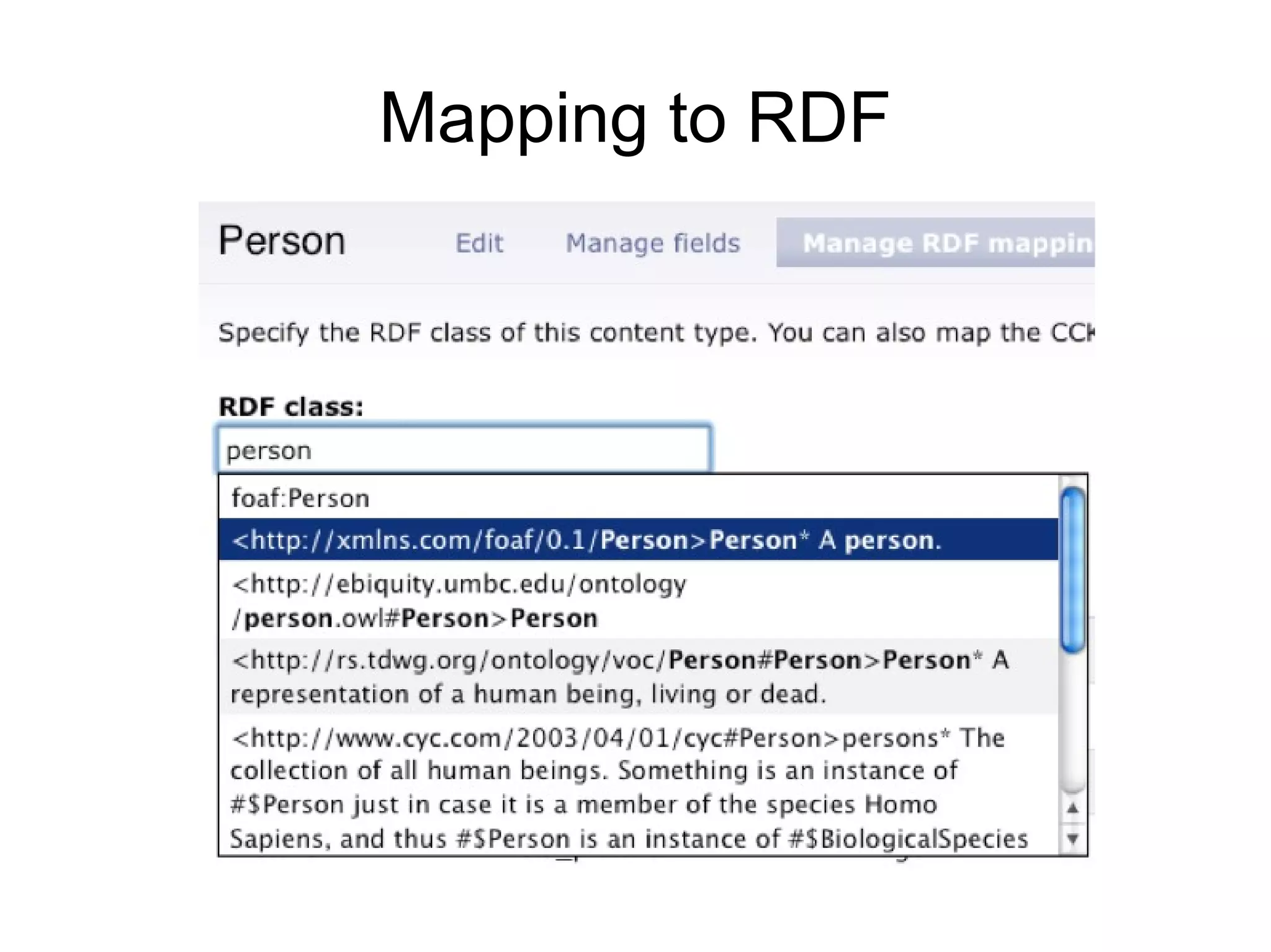 Mapping to RDF
 