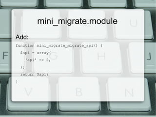 Migrate Module Migrate 7.x-2.0 