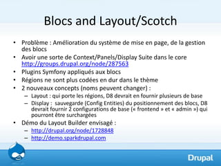 Blocs and Layout/Scotch
• Problème : Amélioration du système de mise en page, de la gestion
  des blocs
• Avoir une sorte ...