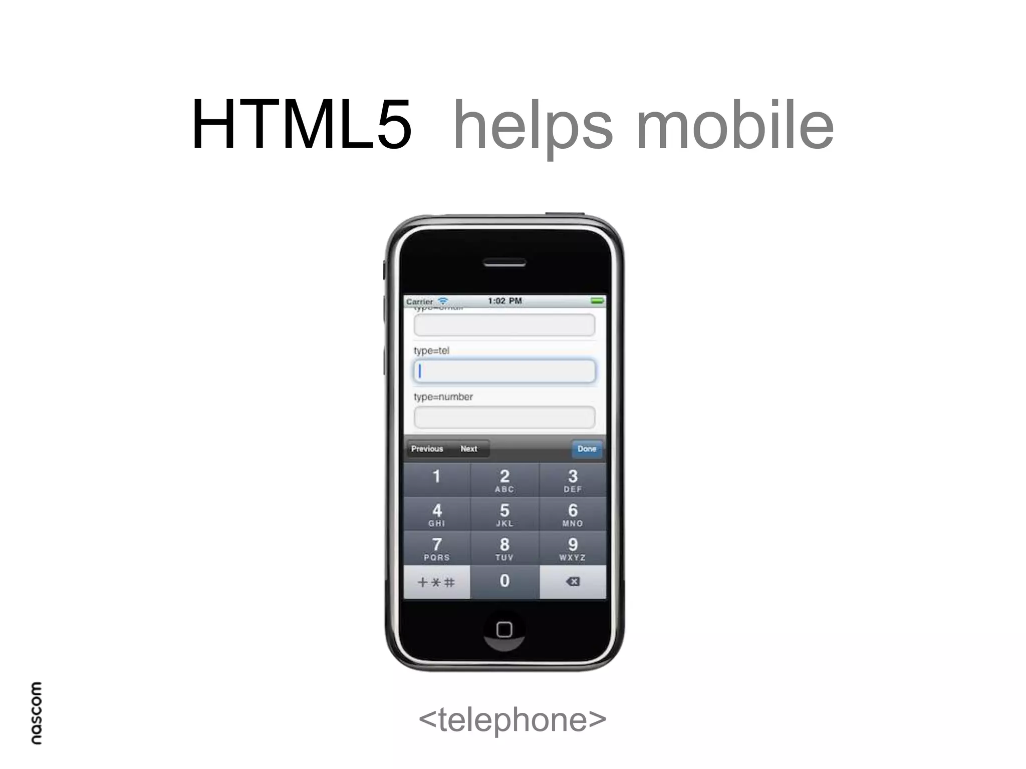 HTML5 helps mobile

<<telephone>

 