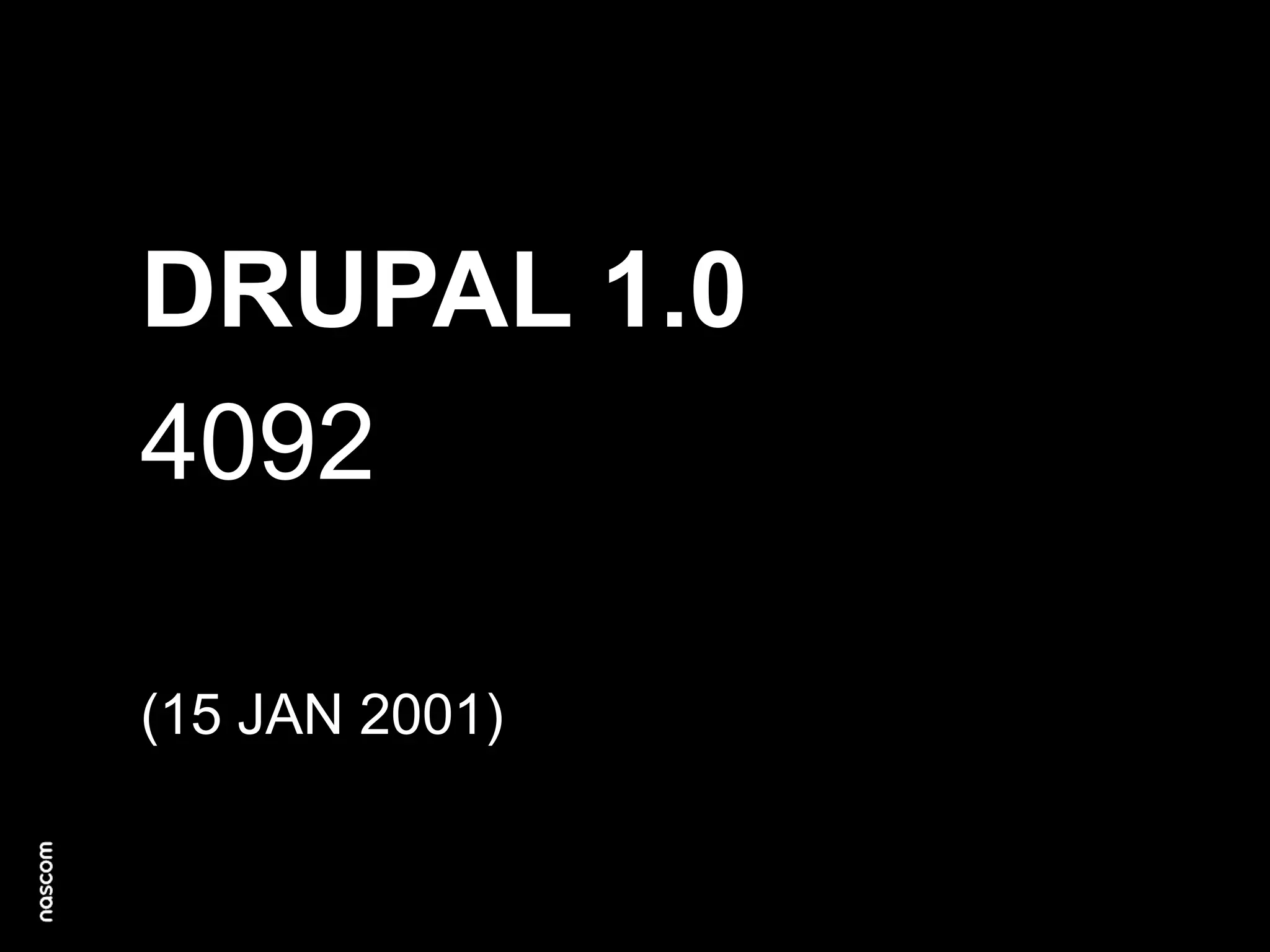 DRUPAL 1.0
4092
(15 JAN 2001)

 