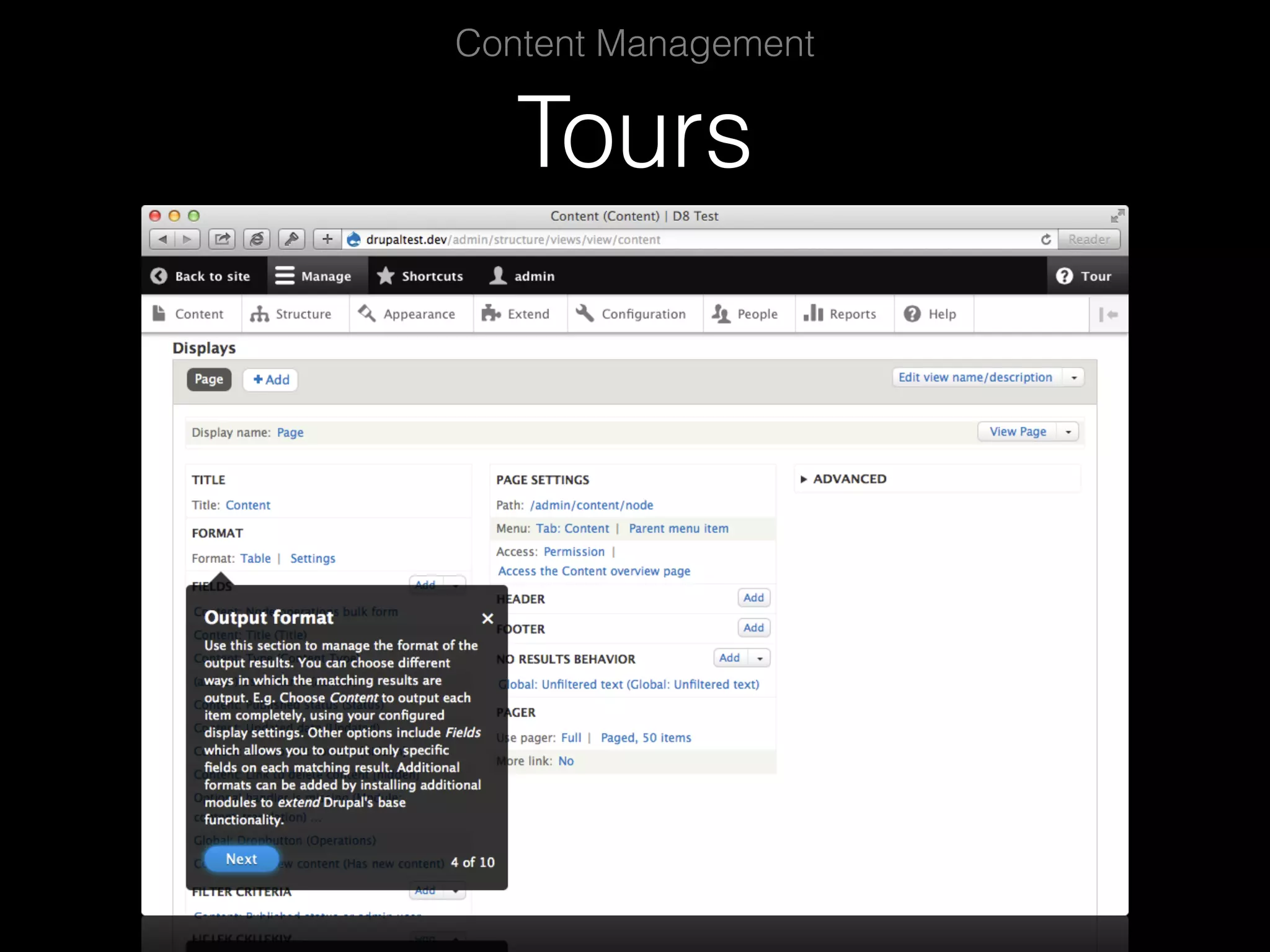Tours Content Management 