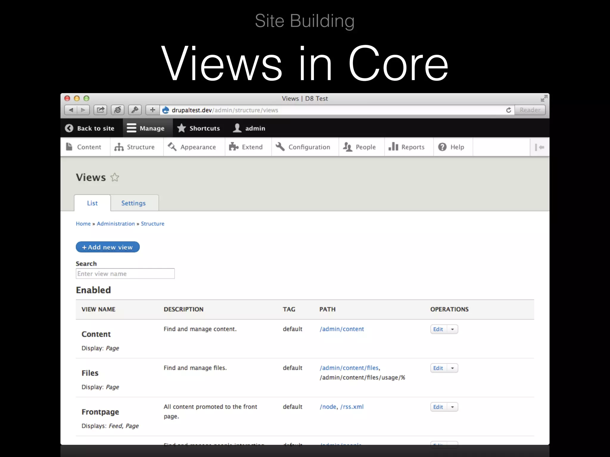 Views in Core Site Building 