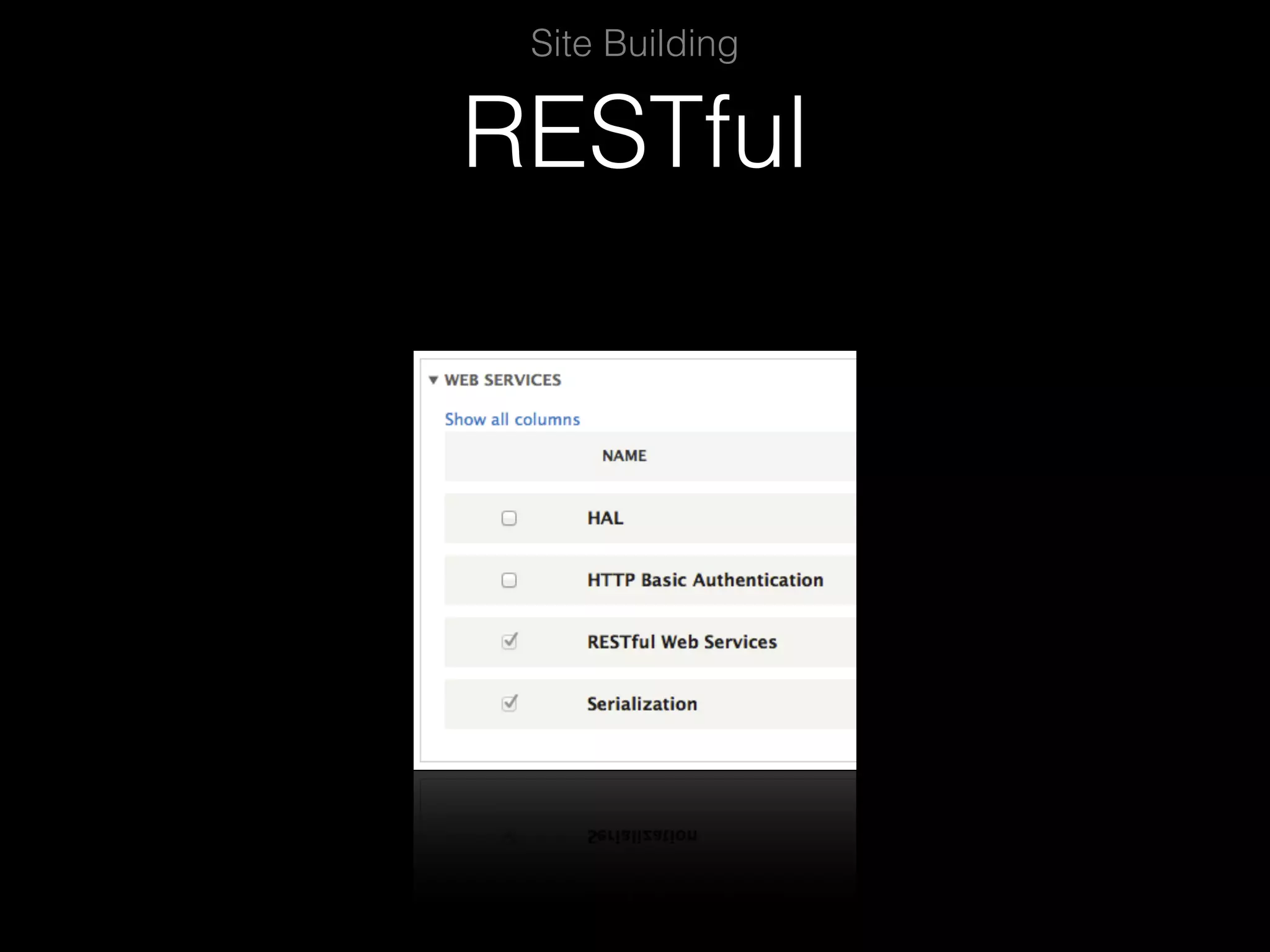 RESTful Site Building 