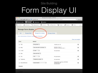 Form Display UI
Site Building
 