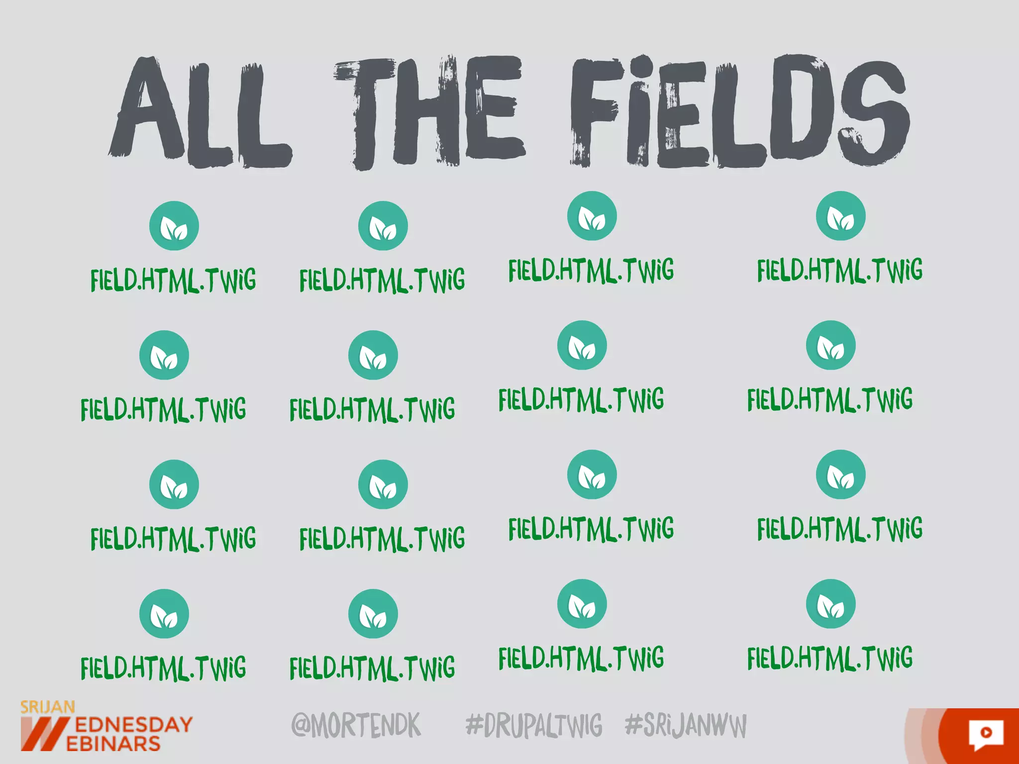 @moRtenDk #dRupaLTWIg #srijAnwW
aLl The fiElds
FIElD.HtML.tWiG FIElD.HtML.tWiG FIElD.HtML.tWiG FIElD.HtML.tWiG
FIElD.HtML.tWiG FIElD.HtML.tWiG FIElD.HtML.tWiG FIElD.HtML.tWiG
FIElD.HtML.tWiG FIElD.HtML.tWiG FIElD.HtML.tWiG FIElD.HtML.tWiG
FIElD.HtML.tWiG FIElD.HtML.tWiG FIElD.HtML.tWiG FIElD.HtML.tWiG
 