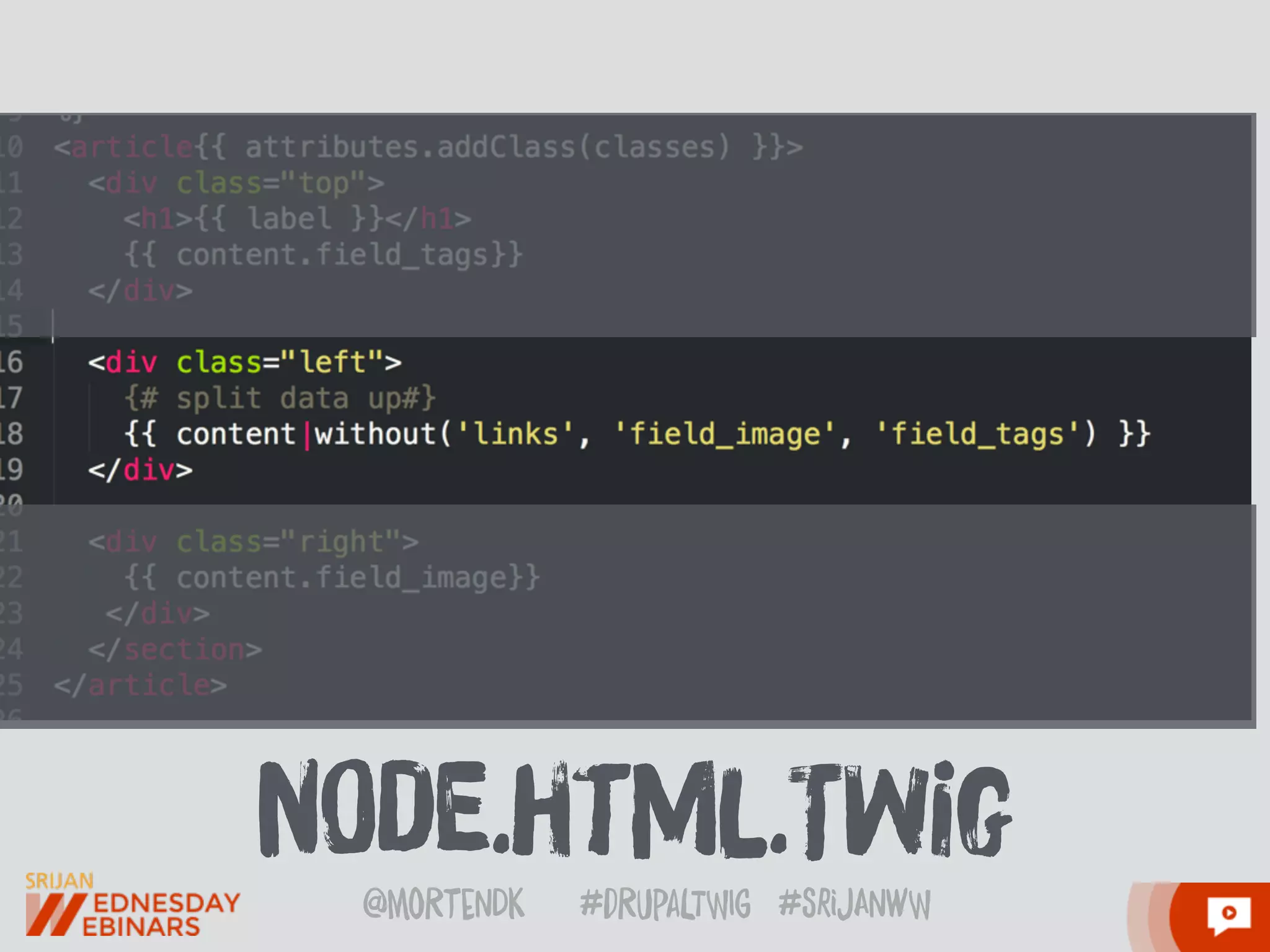 @moRtenDk #dRupaLTWIg #srijAnwW
CONtEnT
nOde.htMl.Twig
 
