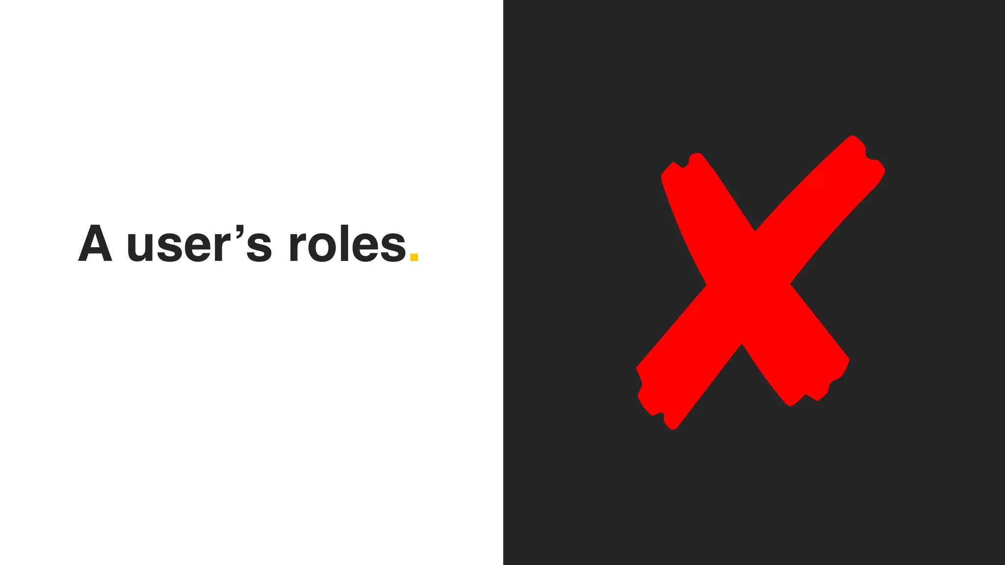 A user’s roles.
 
