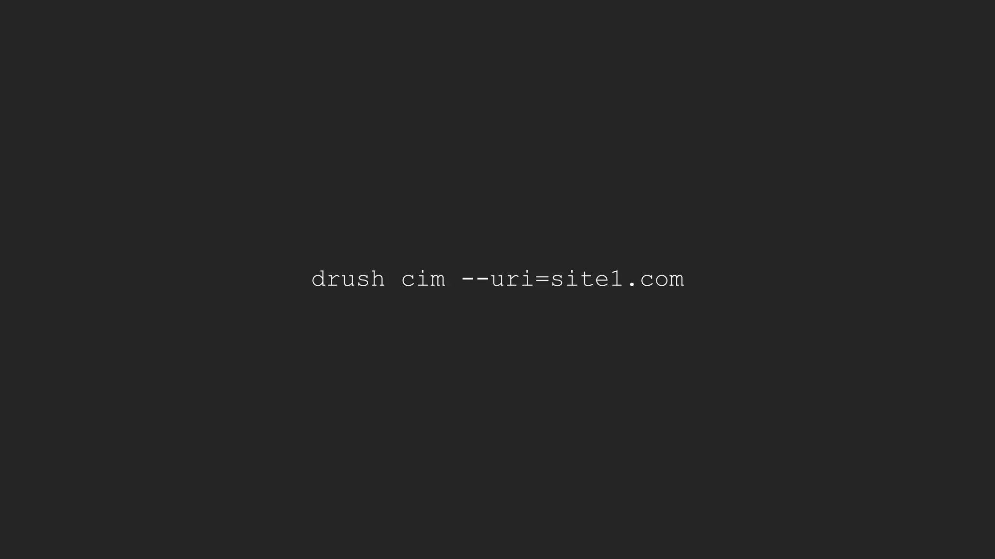 drush cim --uri=site1.com
 